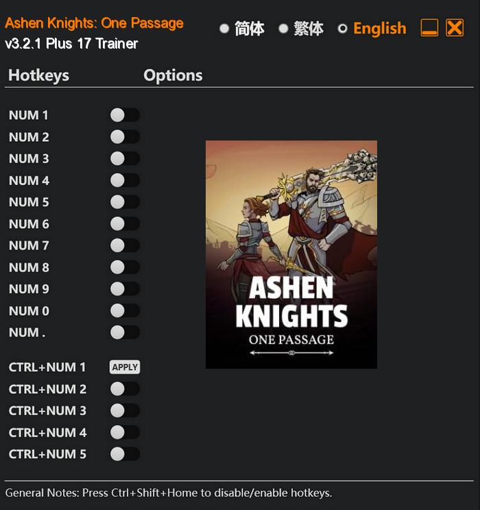 Ashen Knights: One Passage FLing Trainer