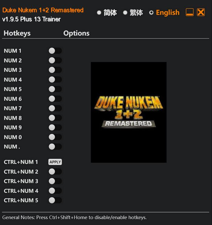 Duke Nukem 1+2 Remastered FLing Trainer